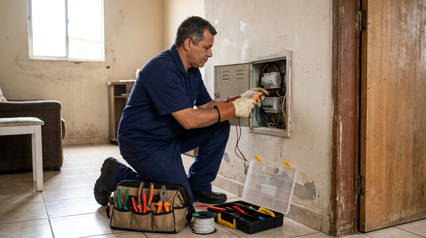Eletricista com ferramentas em São Luís‑MA