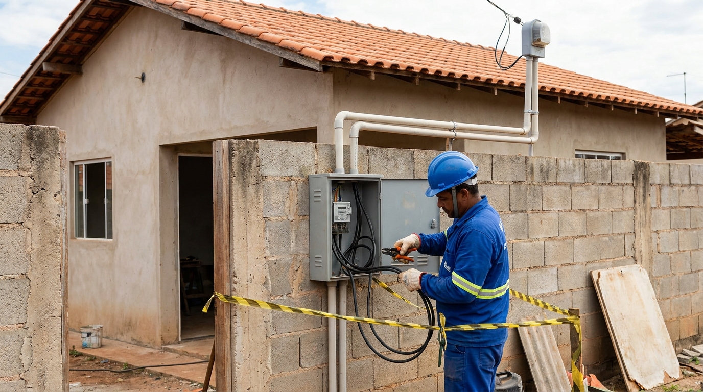 Eletricista instalando padrao de energia em São Luís‑MA