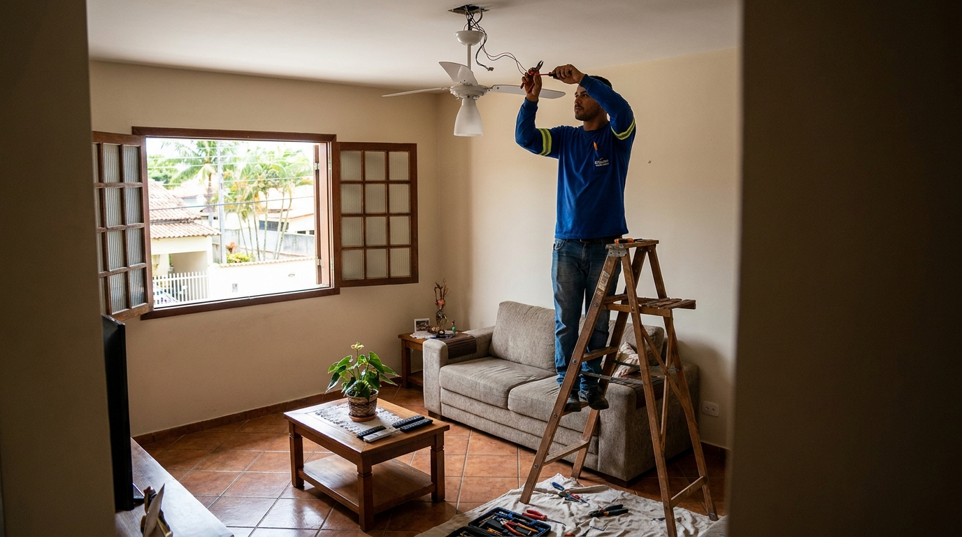 Instalacao de ventilador de teto profissional em São Luís‑MA
